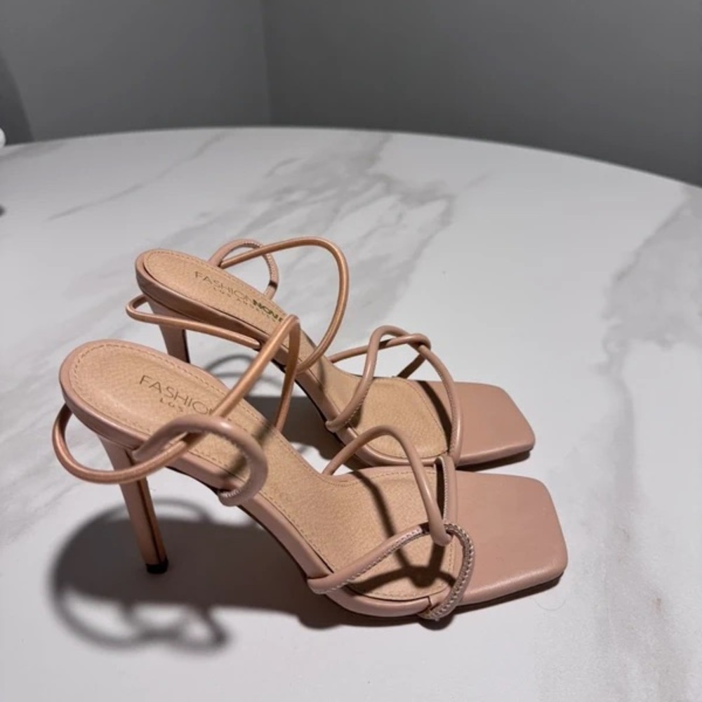 Fashion Nova Nude Strappy Heels